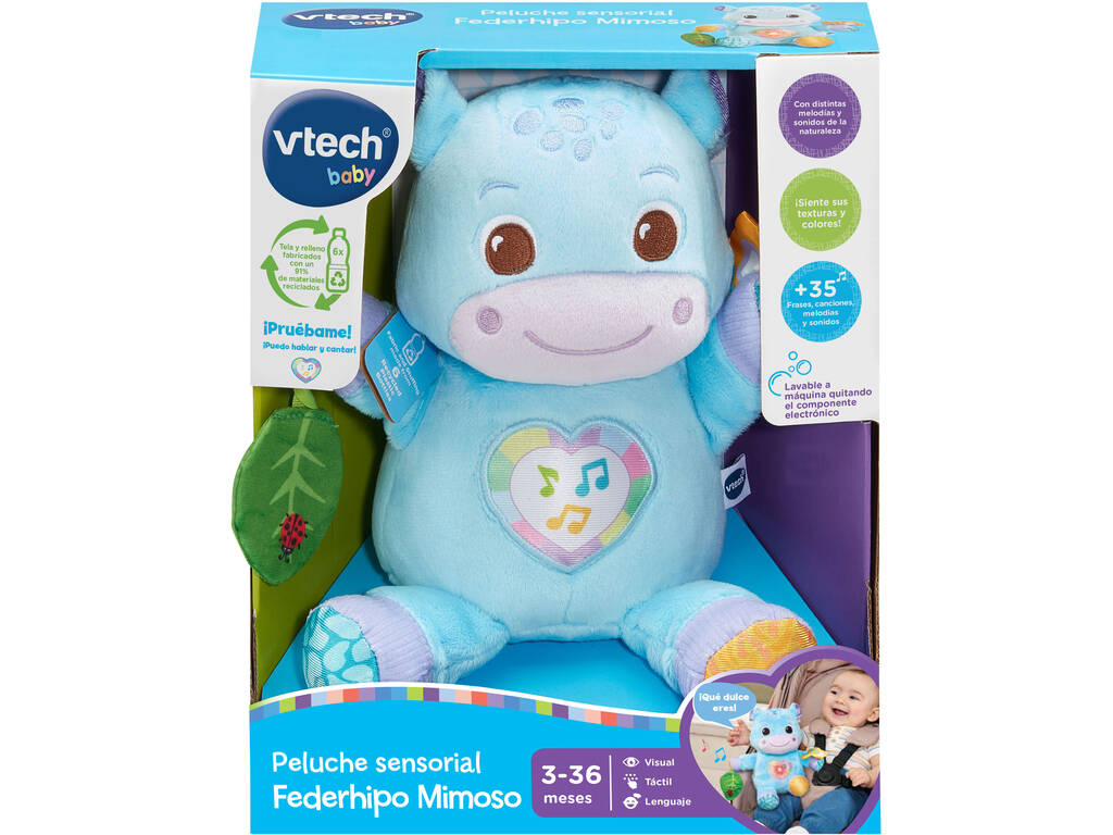Jouet doux sensoriel Vtech Baby Cuddly Federhipo