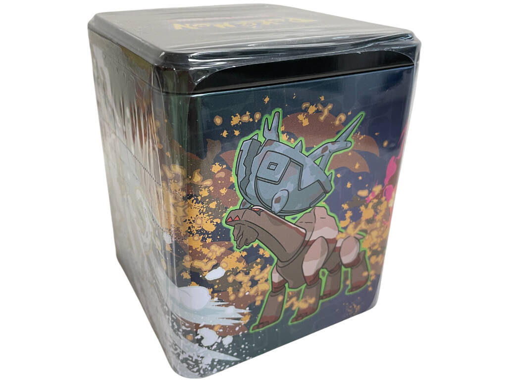 Pokémon TCG Escarlate e Púrpura Lata com 3 Sobres e Autocolantes