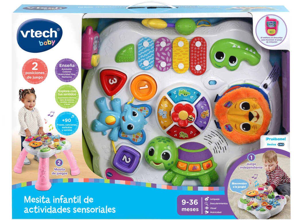 Table d'activités sensorielles pour enfants rose