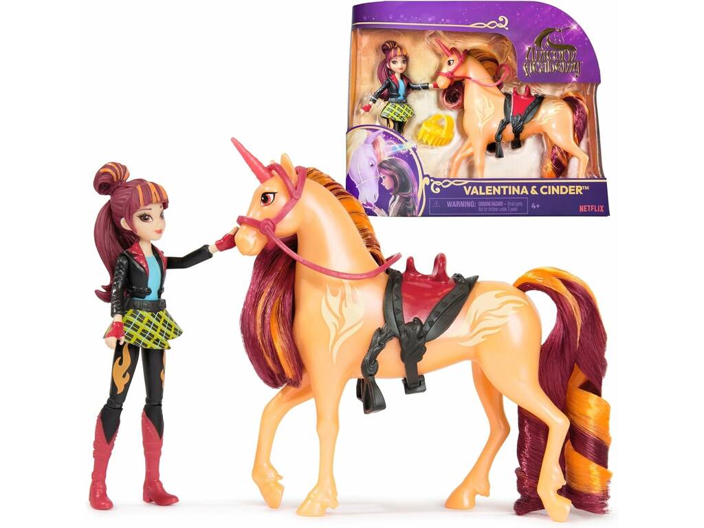 Academia Unicórnio Pack Boneca Valentina e Unicórnio Cinder