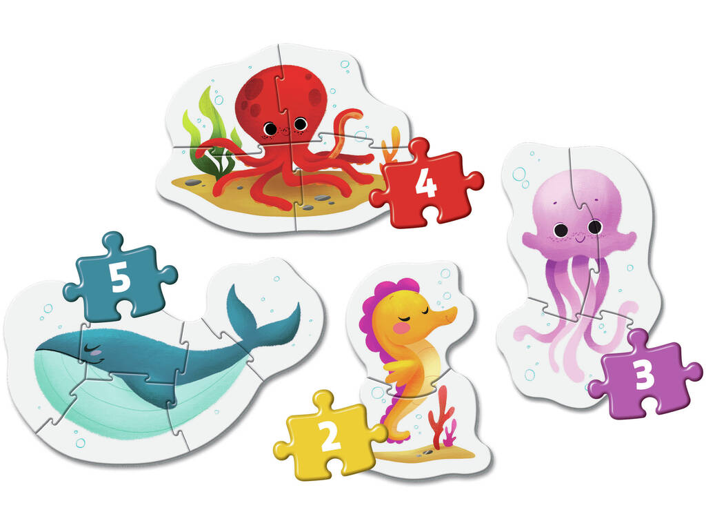 Puzzle Supercolor Mon premier puzzle 3-6-9-12 Sea Life