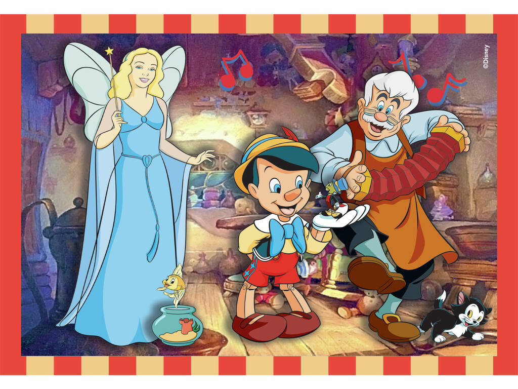 Puzzle Supercolor 4 en 1 Animaux Disney