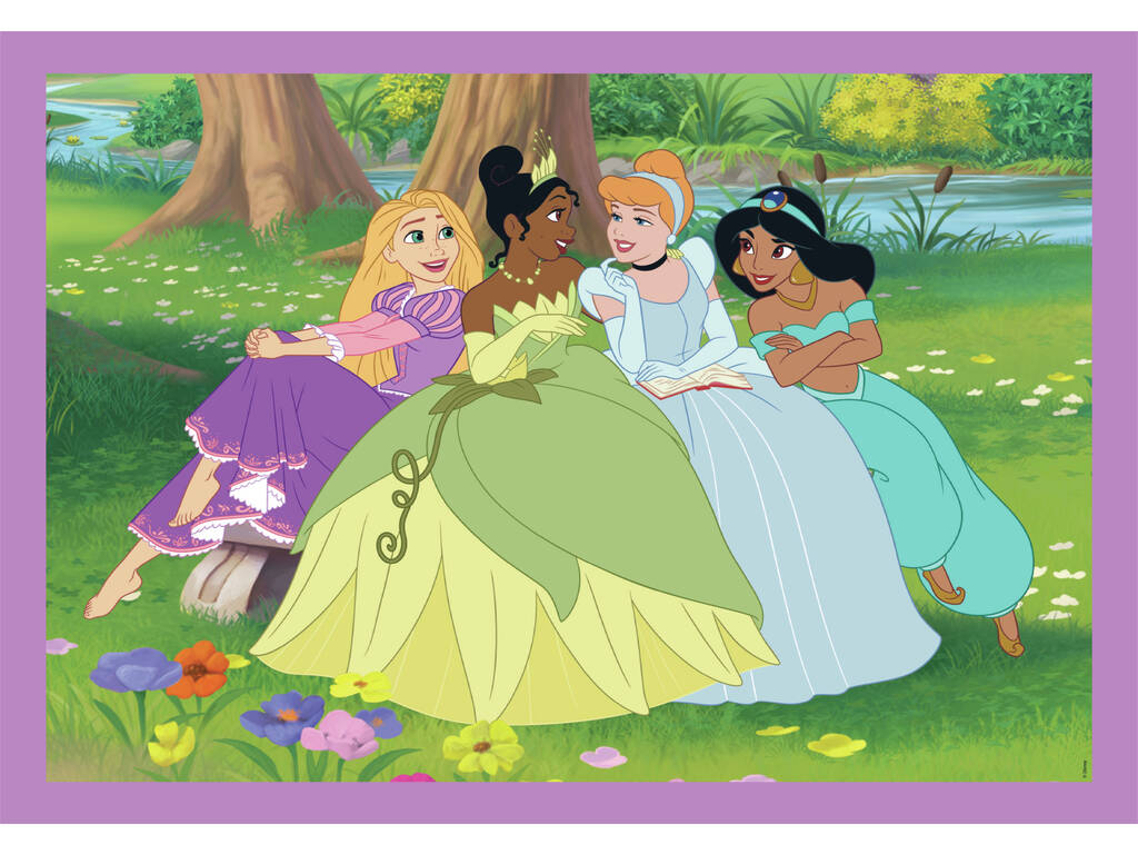 Puzzle Supercolor 4 en 1 Disney Princess