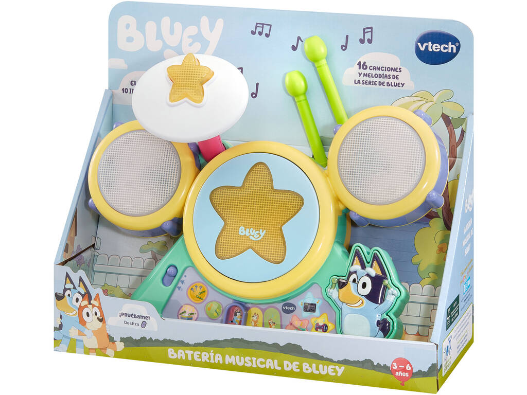 Bluey Batterie musicale Bluey avec 16 chansons et mélodies