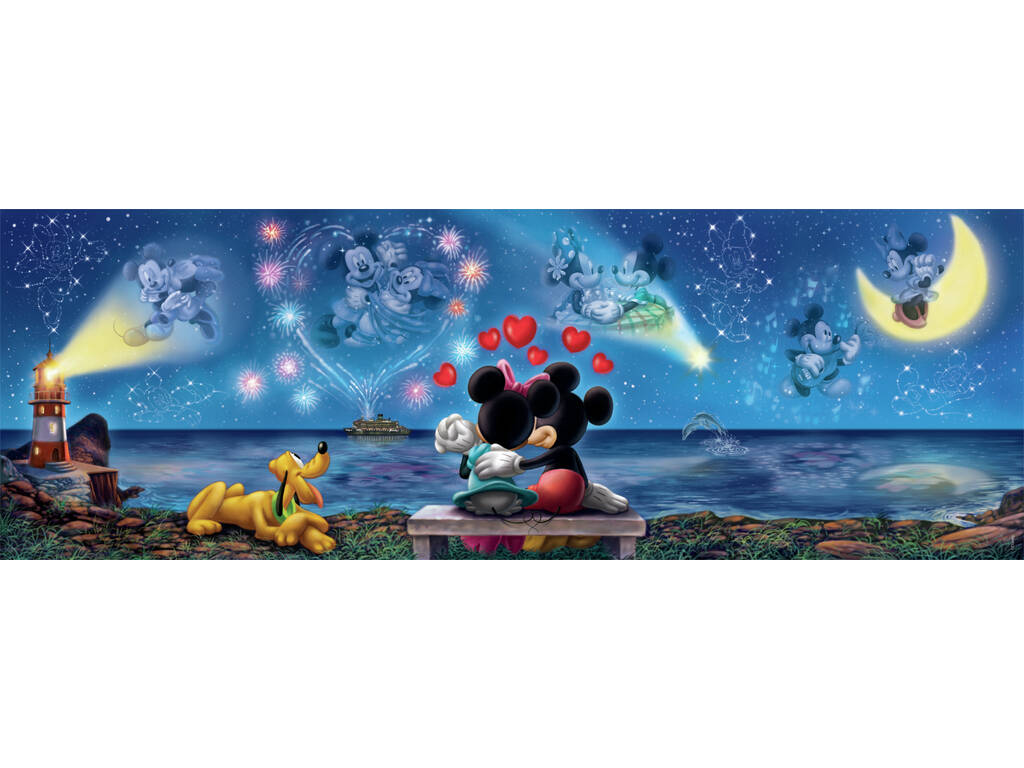 Puzzle 1000 Panorama Mickey et Minnie