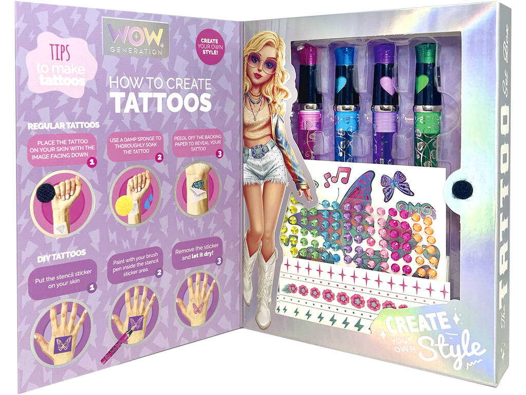 WOW Generation Set de stylos à paillettes pour tatouage