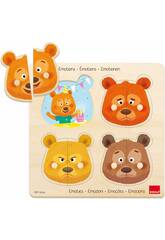 Puzzle in legno Orso Emozioni da 8 pezzi