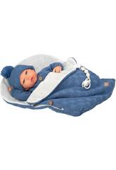 Poupe Reborn Alberto de 40 cm avec sac de couchage bleu