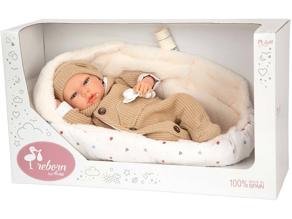 Poupée Reborn Olona de 40 cm avec sac de couchage beige
