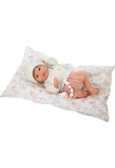 Boneca Bebé Reborn Julia Rosa de 40 cm com Almofada