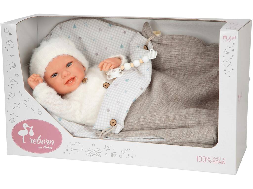 Boneca Bebé Reborn Henar de 45 cm com Canção de Embalar