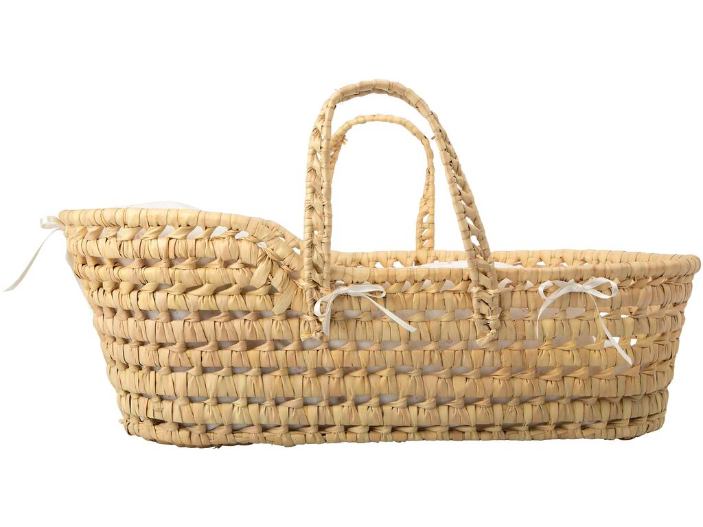 Panier en osier avec deux poignées, protection, matelas et coussin