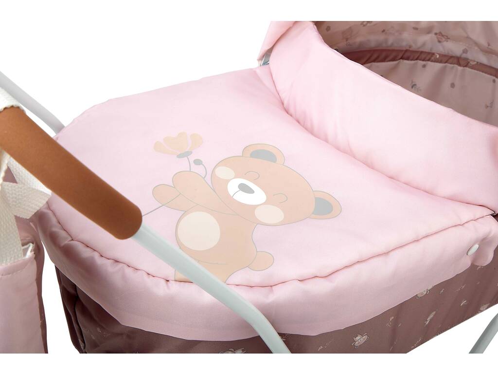 Poussette pour poupées avec capote Bear et sac à main