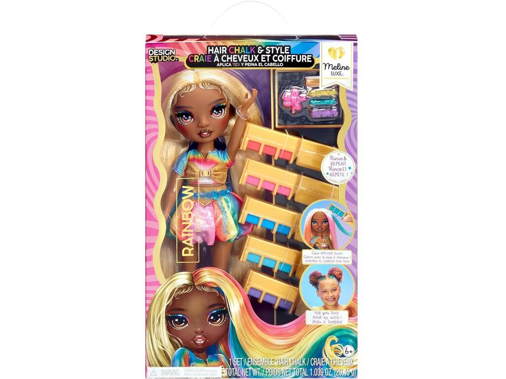 Poupée craie et coiffure Rainbow High Hair Meline Gold