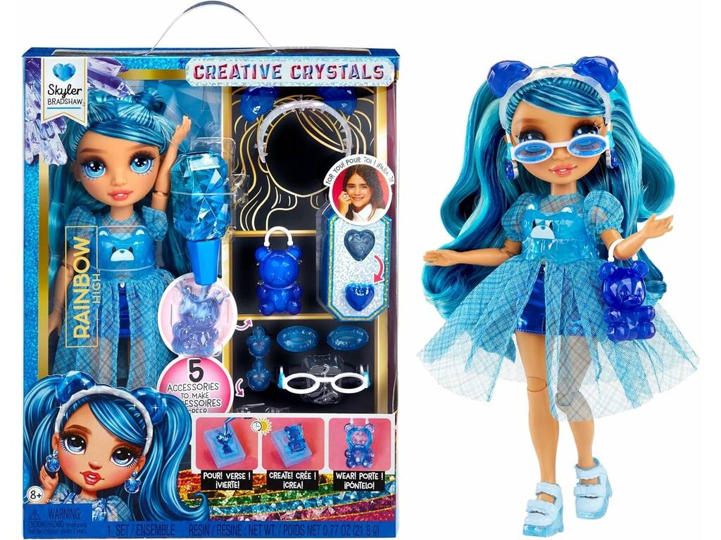 Poupée de mode arc-en-ciel en cristal Skyler