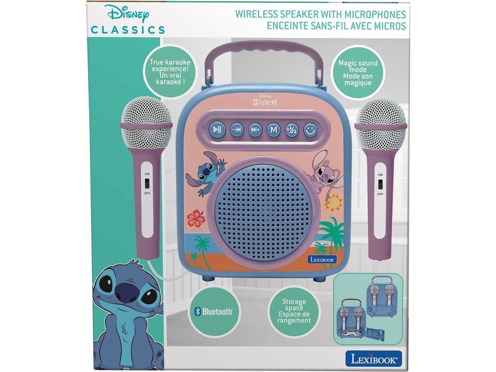 Enceinte Bluetooth Disney Stitch Karaoké avec 2 microphones