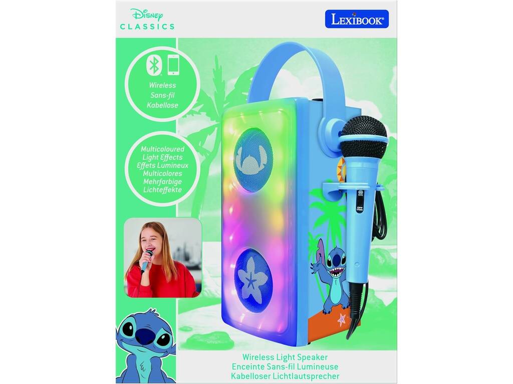 Disney Stitch Altavoz Luminoso Bluetooth con Micrófono