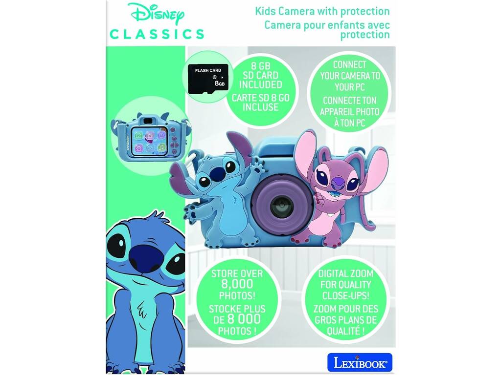 Appareil photo numérique pour enfants Disney Stitch avec protection