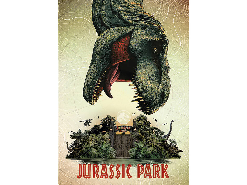 Puzzle 1000 pièces Premium Jurassic Pack Movie Posters