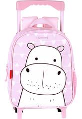 Mochila de Infantário PR Hipopótamo com Rodas