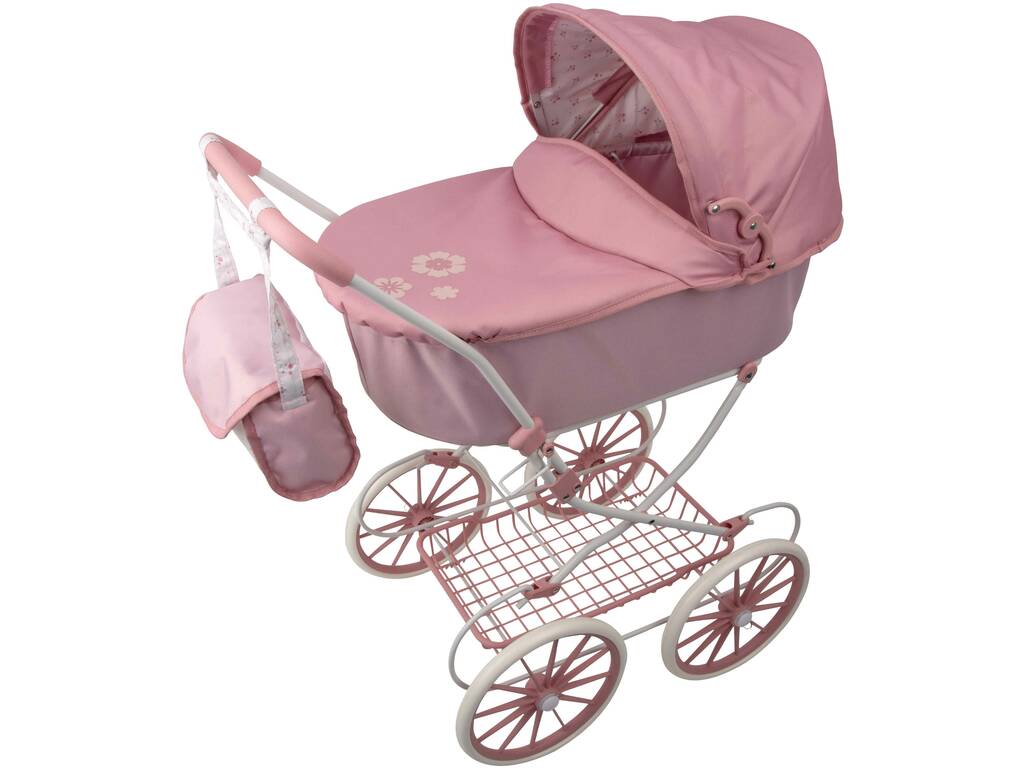 Poussette pour poupées avec capote Elegance et sac