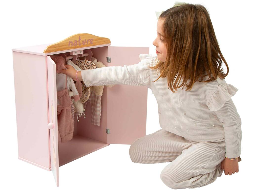 Ma première armoire en bois Nature 54,5 x 40 x 20,5 cm avec cintres