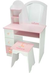 Mon premier coiffeuse Nature en bois avec tabouret