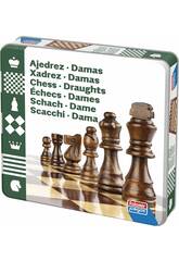 Jeu de dames avec boîte en fer-blanc