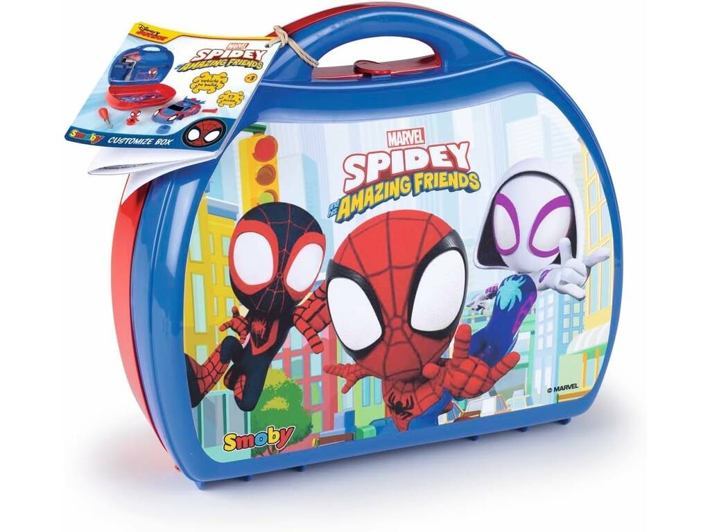Spiderman Maletín com Veículo Construível e Ferramentas