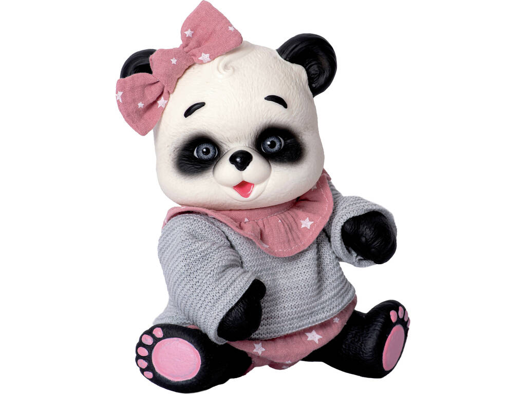 Poupée Ours Panda 25 cm avec jersey gris