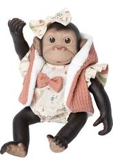 Poupe Reborn Monkey 35 cm avec gilet rose