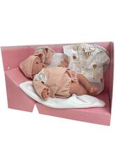 Boneca Bebé Recém-Nascida Mia de 40 cm com 36 Sons e Acessórios