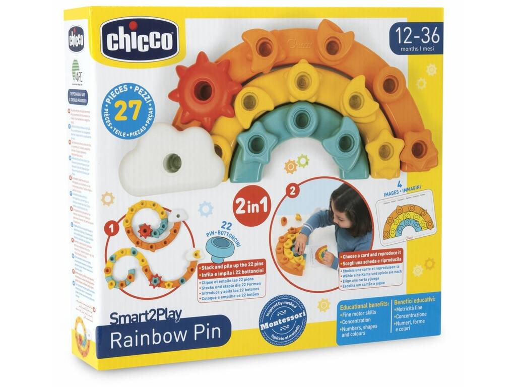 Arc-en-ciel Multiactivités 2 en 1 avec épingles