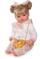 Boneca Beb Recm-Nascida Beni Lagrimitas de 42 Cm com Bolsinha