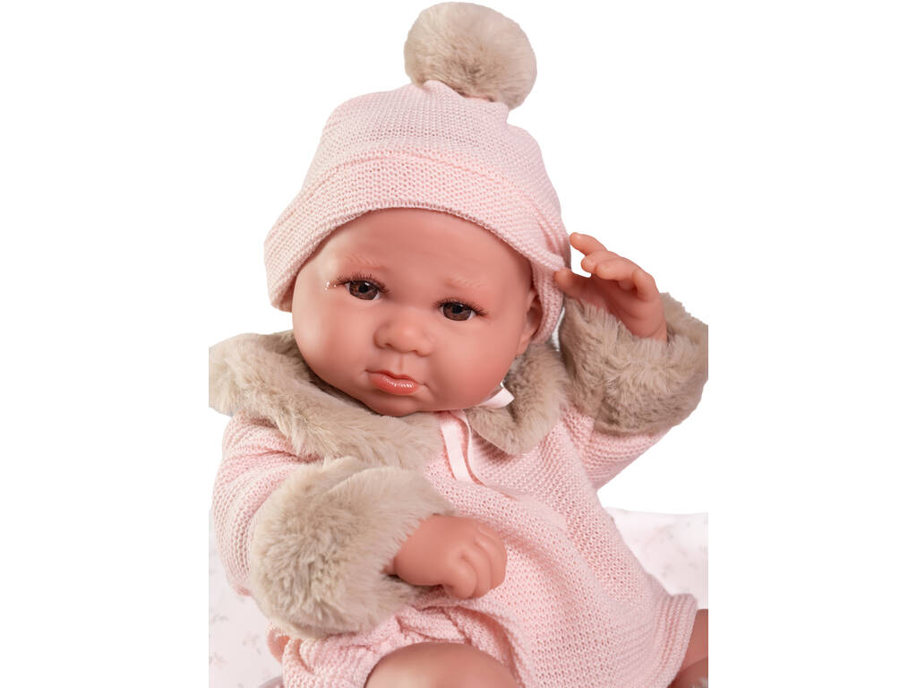 Poupée bébé Luca 42 cm avec couverture à fleurs