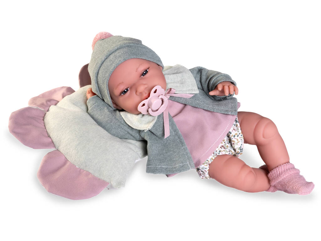 Poupée bébé Toneta de 33 cm avec coussin