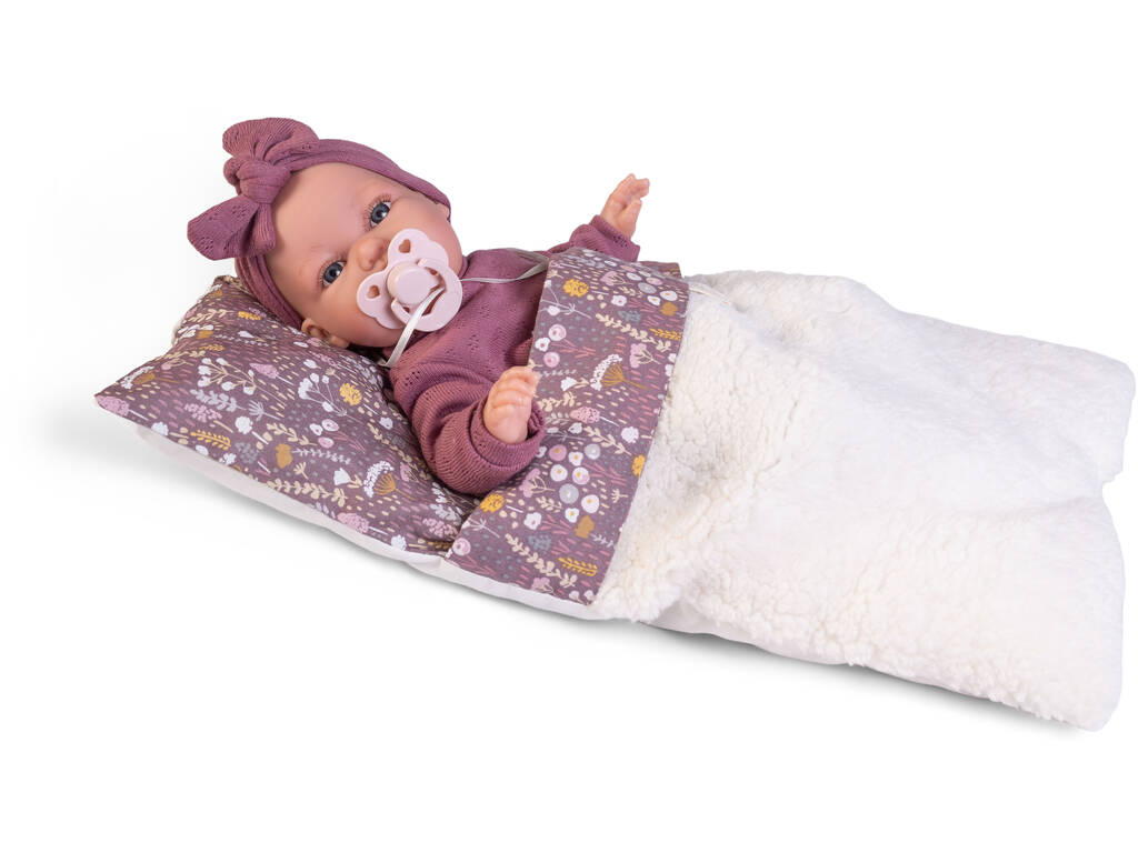 Poupée bébé Toneta Babillage de 34 cm avec lit