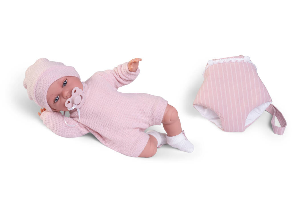 Poupée bébé Toneta Babillage de 34 cm avec porte-bébé