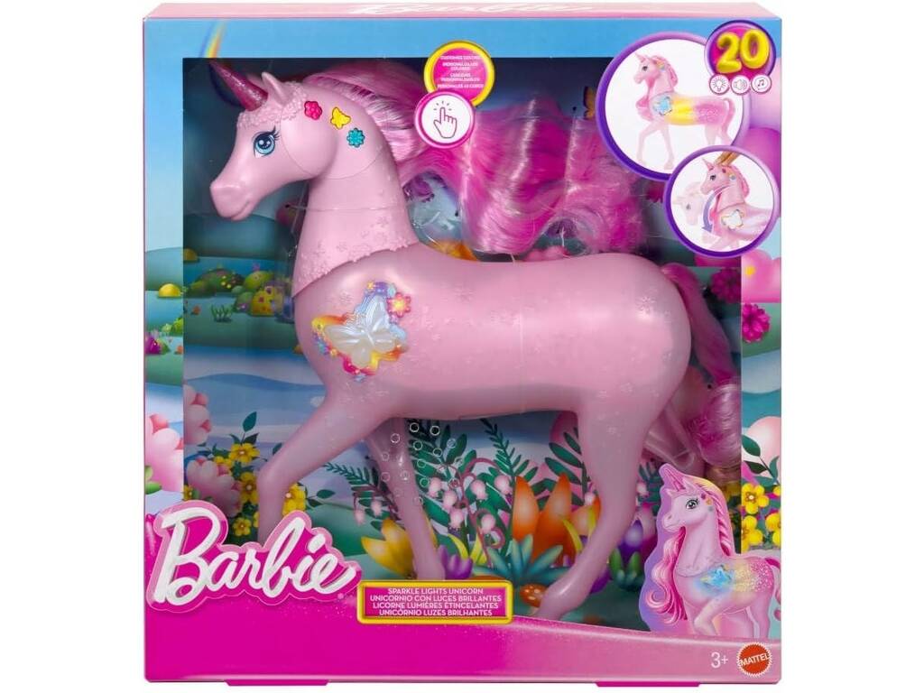 Barbie Unicornio Galopa y Brilla con Luces y Sonidos
