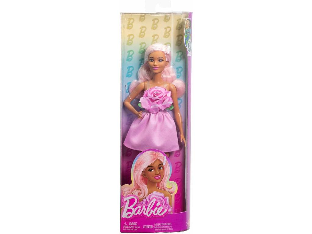 Barbie Muñeca Vestido con Rosa