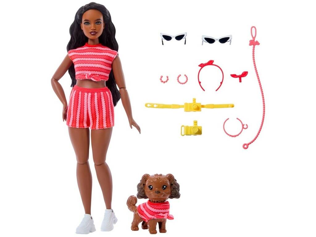 Barbie Twinning Looks Muñeca Look Rojo con Perro