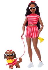 Barbie Twinning Looks Poupée Look Rouge avec Chien