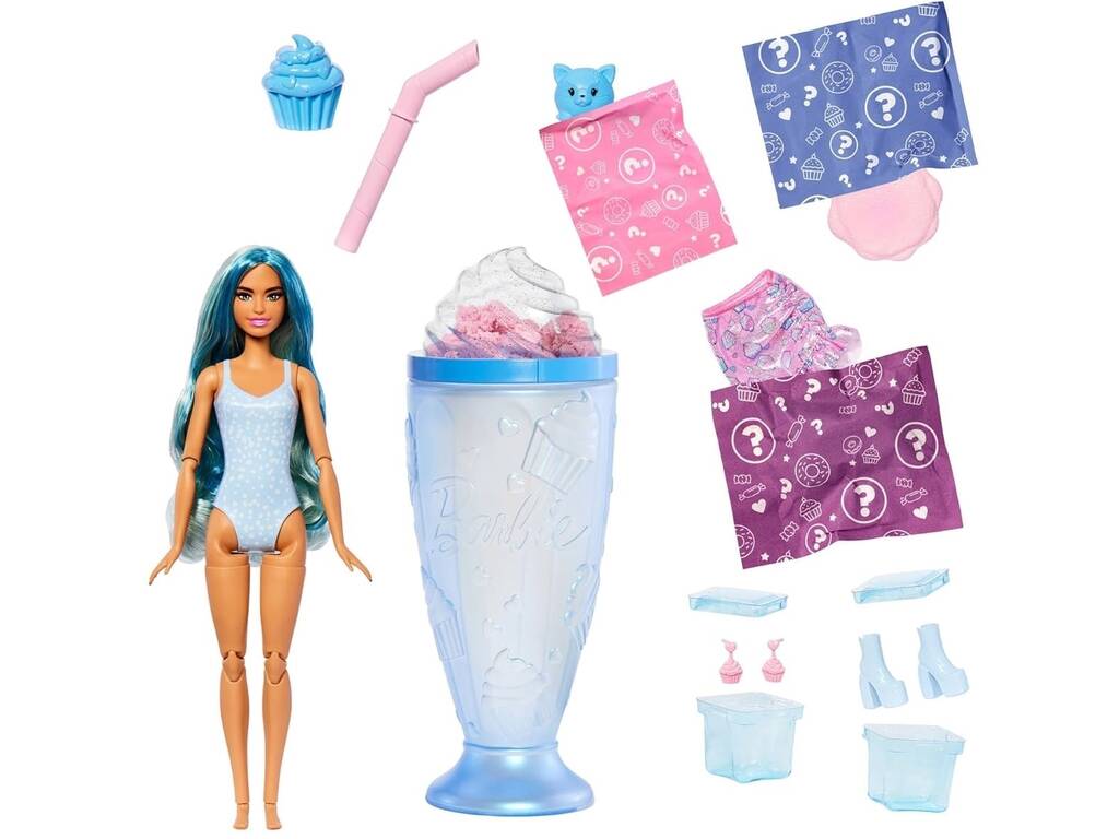 Barbie Pop Reveal Bonbons Poupée Surprise Avec Verre Bleu