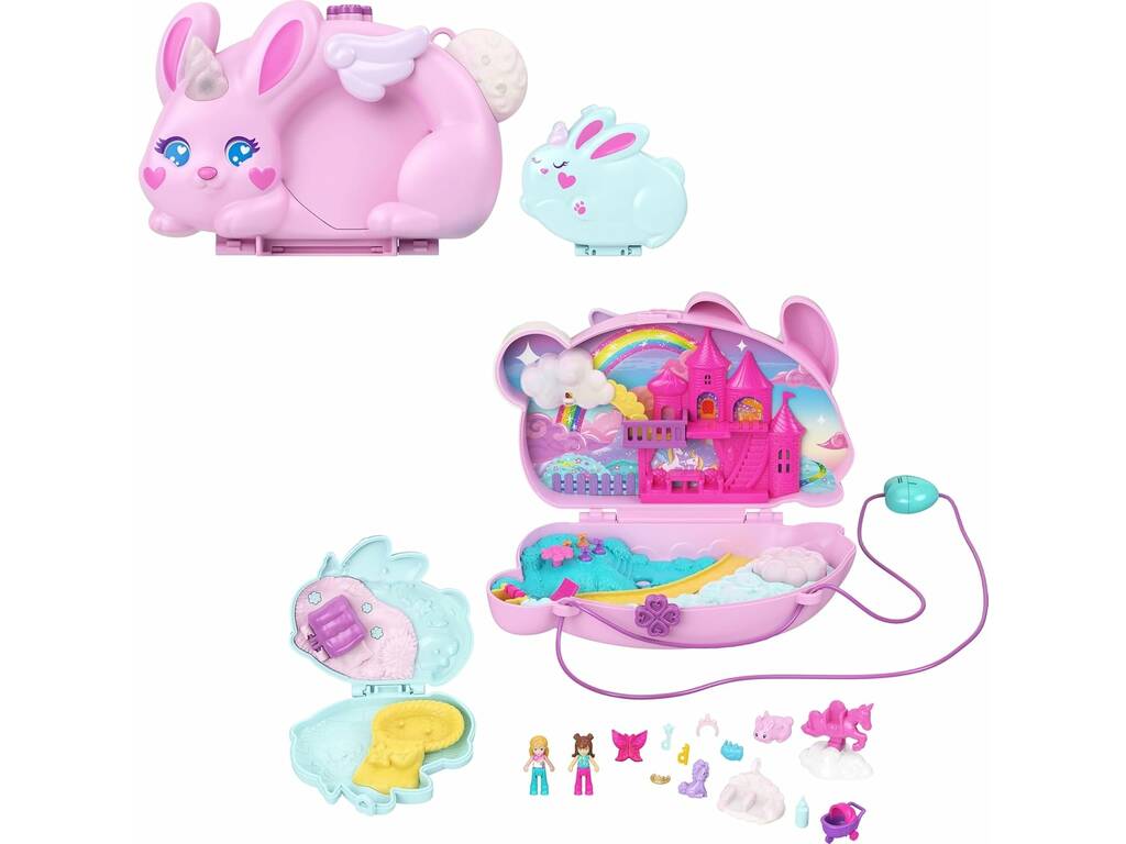 Polly Pocket Trousse 2 en 1 Amusement avec des lapins