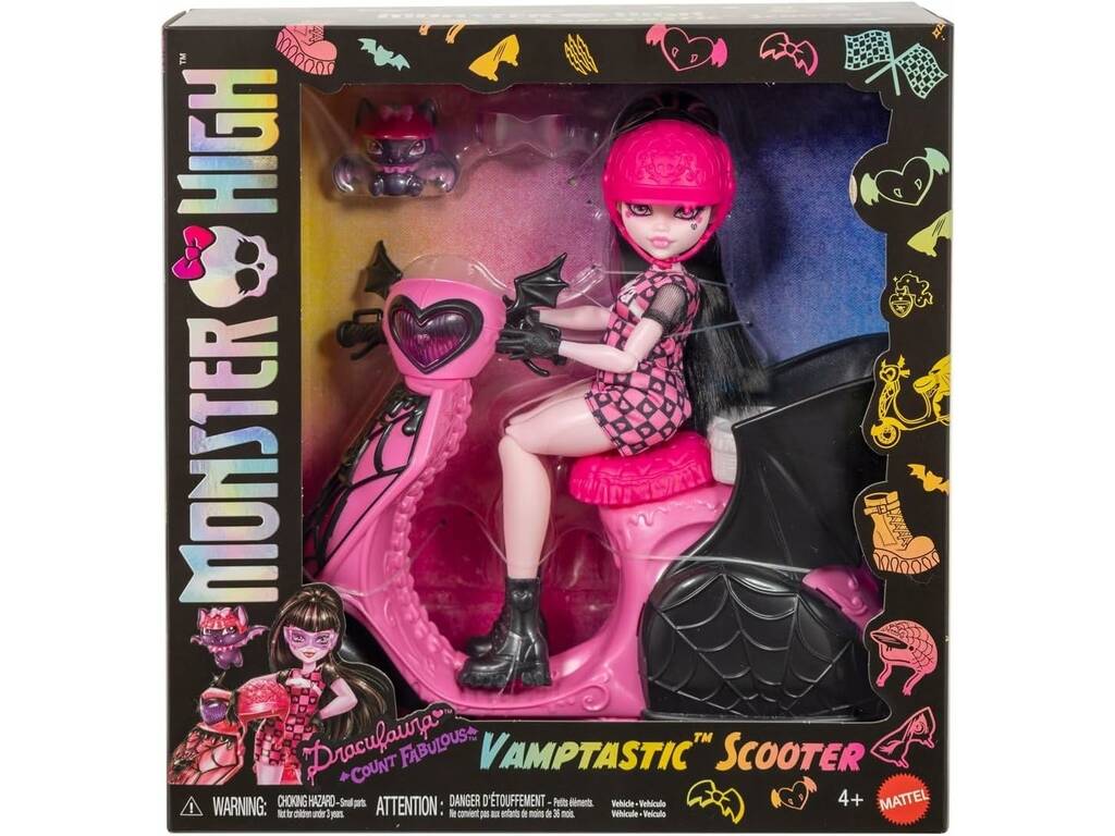 Monster High Draculaura avec scooter Vamptastic