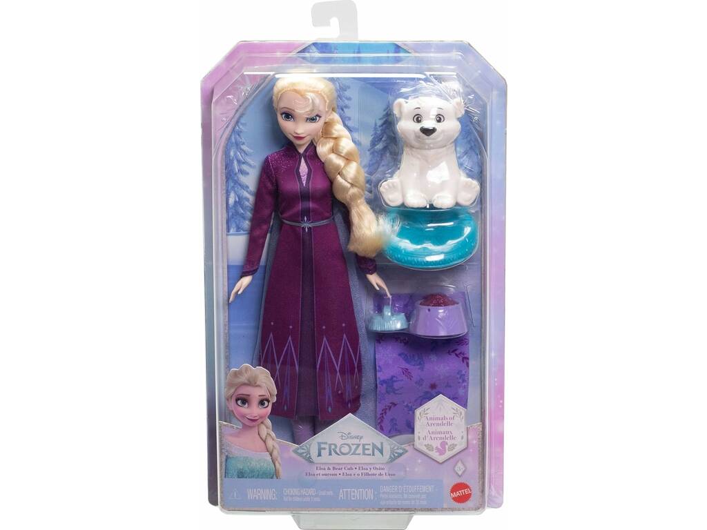 Poupée Elsa Frozen avec ours en peluche