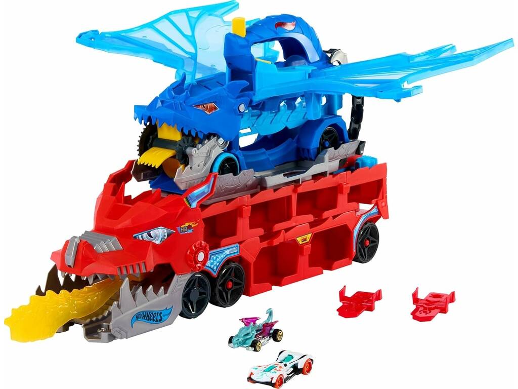 Hot Wheels City Dragon Transporteur avec Double Attaque Ultime