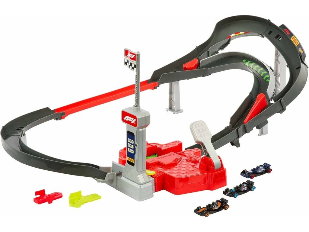 Circuit Hot Wheels Racing Formula 1 Sprint Race avec 3 voitures