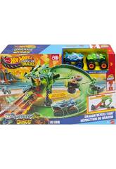 Hot Wheels Monster Trucks Sharks VS Dinos Pista Dragon Demolition
