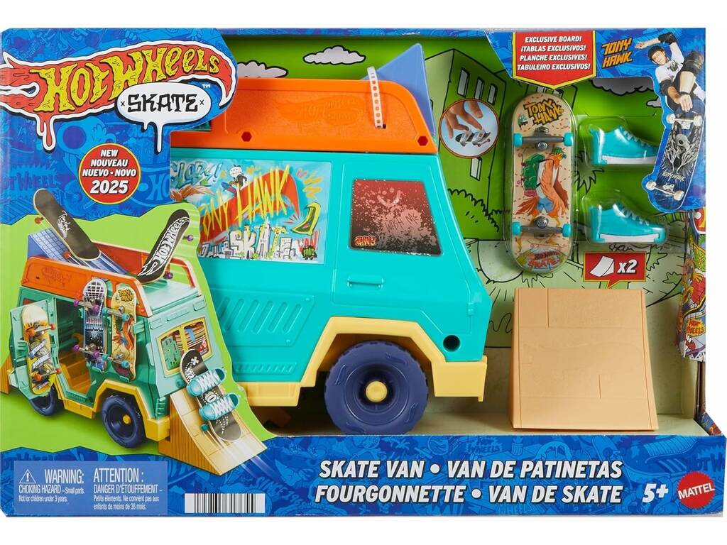 Hot Wheels Skate Van Tony Hawk avec accessoires